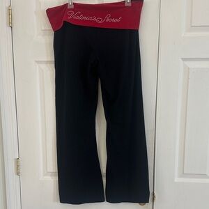 Victoria's Secret Black and Red Rhinestone Yoga Boot cut Pants, Size XL